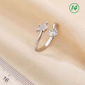 Fashion design pearl ring mountings gold plating ring mountings pearl good color retention No.14