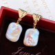 High Quality 14k Gold Filled Silver Natural Baroque Pearl Earring