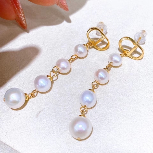 Super Gentle 5-8 High Quality Pearls Freshwater Pearl Long Chain Pearl Earings