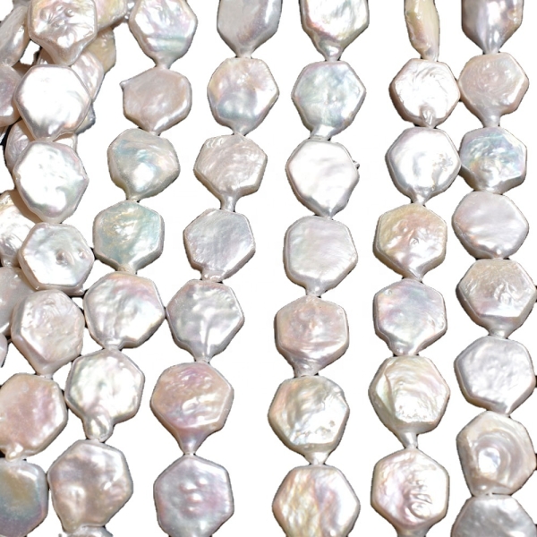 Wholesale Strong Light Natural Freshwater Pearl strand Baroque hexagon Shape Loose Pearl Beads