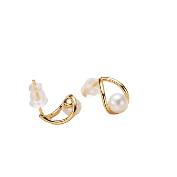 925 silver needle pearl earrings latest design earrings natural freshwater pearl earrings
