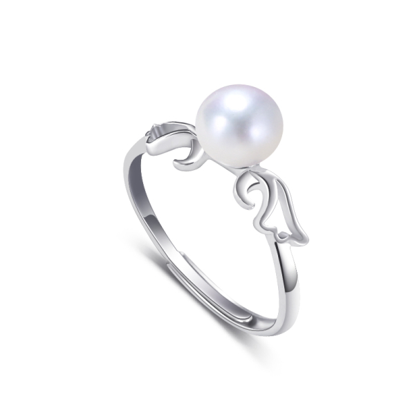 Fashion Pearl 925 Silver Ring natural FreshWater Pearl Rings