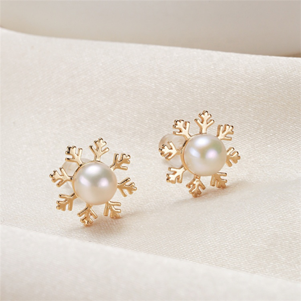 925 sterling silver needle pearl earrings latest design snow earrings natural freshwater pearl earrings