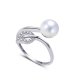 Platinum Plated Jewelry Womens Rings With Pearl Natural Pearl Ring