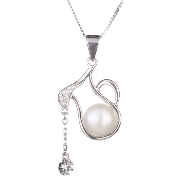 Zodiac Aquarius Pendant 925 Sterling Silver Freshwater Pearl Women Necklace Pendent