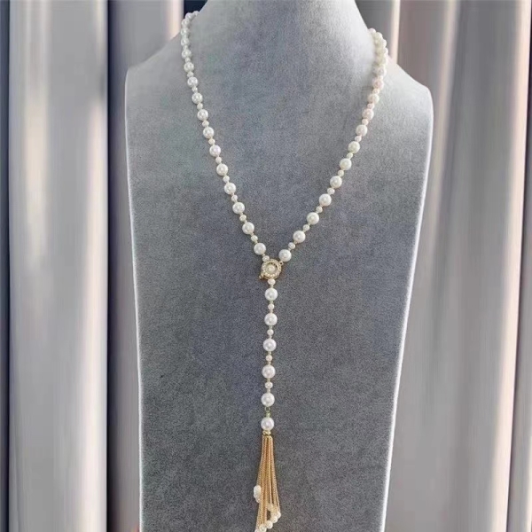 Length Can Be Adjusted Automatically Freshwater Pearl 14k Gold Filled Pearl Necklace Sale