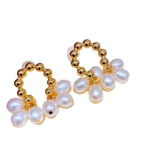 2020 Fashion Temperament Circle Hoop Teardrop Pearl Hoop Earrings For Women