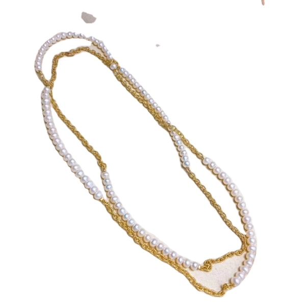 14k Gold Filled Freshwater Pearl Jewelry Chain Pearl Necklace Set