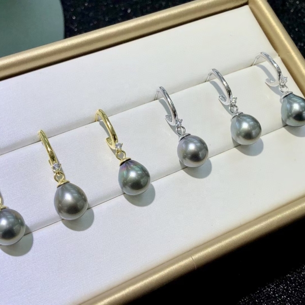 Tahitian pearl jewelry 925 Sterling Silver classical Hanging pearl Earrings
