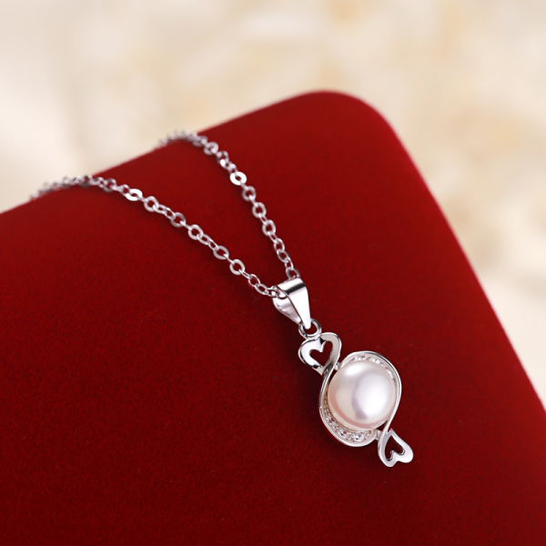 Zodiac Pisces Pendant Necklace Jewelry 925 Sterling Silver Natural Pearl Charm Pendent