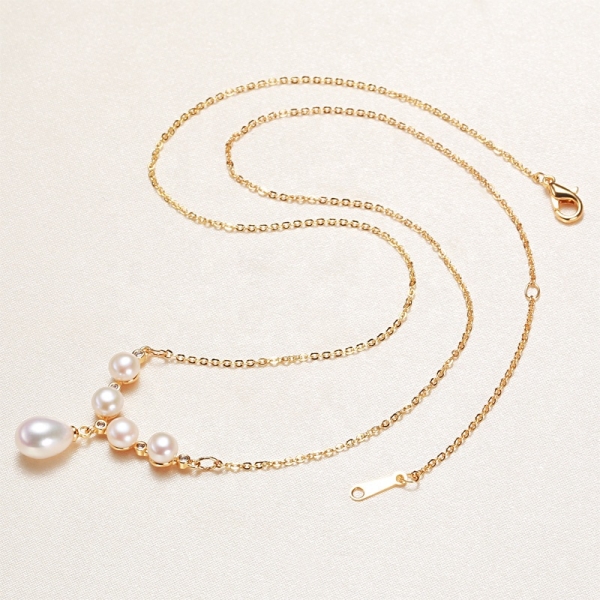 Fashion freshwater pearl pendant Y shape pearl necklace pendant multi pearls