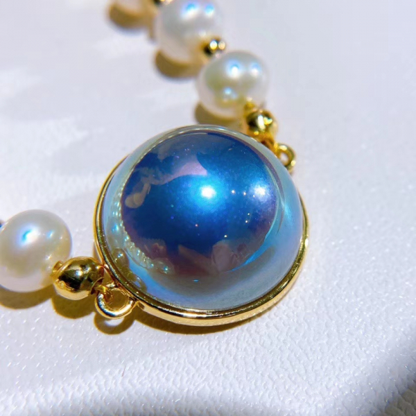 Exclusive Import Delicate Imitation Seawater Mabe Pearl Women Bracelet Pearl