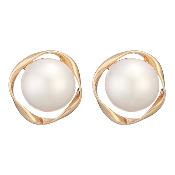 S925 silver needle retro style temperament geometric pearl earrings simple irregular Earrings