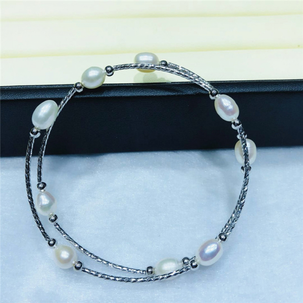 Fashion simple natural freshwater pearl jewelry pearl bracelet pearl bangle