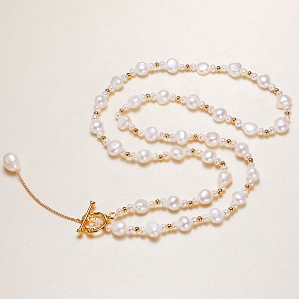 Latest design freshwater pearl necklace pendant baroque pearl necklace with pendant