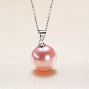 high quality 14-15mm shell pearl pendant 925 sterling silver pendant big Pearl Necklace