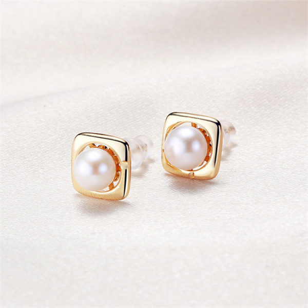 sterling silver needle pearl earrings latest design earrings natural freshwater pearl earrings