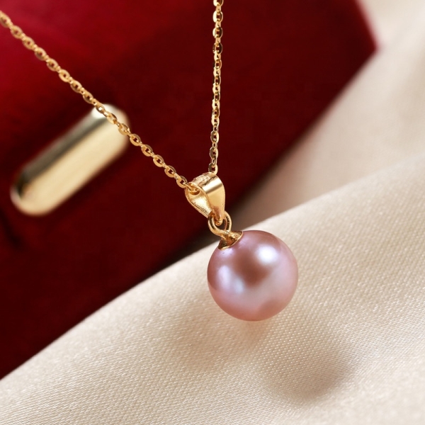 high quality 9-10mm 4A grade 925 sterling silver Real Natural freshwater Pearl Pendant Necklace