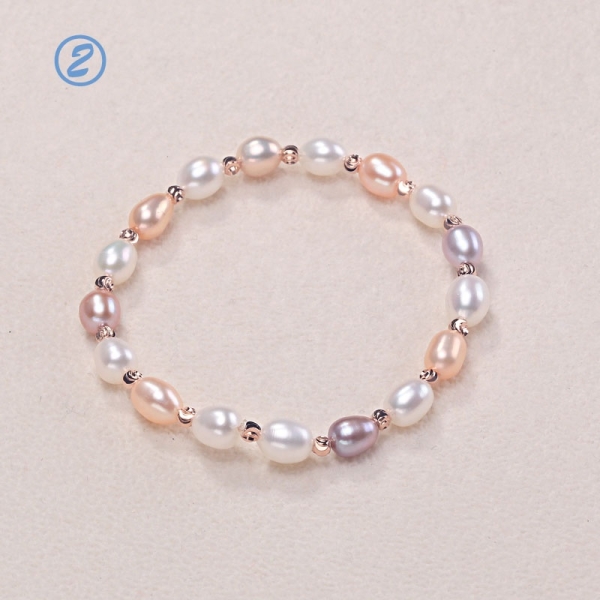 Small Oval Seed Beads Jewelry Freshwater Pearl Bracelet Natural Gold Plated Trendy Geometric