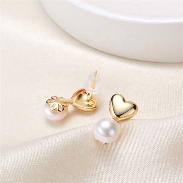 latest design 925 sterling silver needle earrings natural freshwater pearl earrings