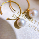 Simple Design Style Advanced Sense Gold Hoop Freshwater Pearl Earings