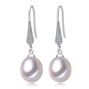 925 Sterling Silver classic earring hooks real Freshwater Pearl hook earring