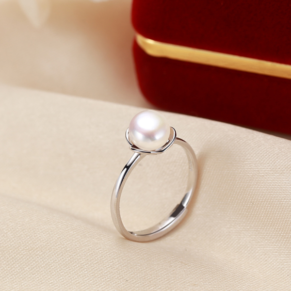 Women's Wedding Band Jewelry Vintage Style Elegant Engagement Pearl Ring