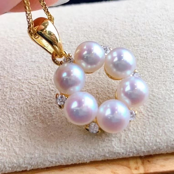 White Pink Purple 4-5mm Freshwater Pearl Necklace Jewelry Pendent