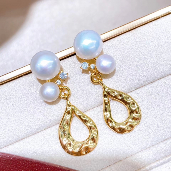 Exclusive New Product Charm Jewelry Fresh Water Pearl Gold Earrings