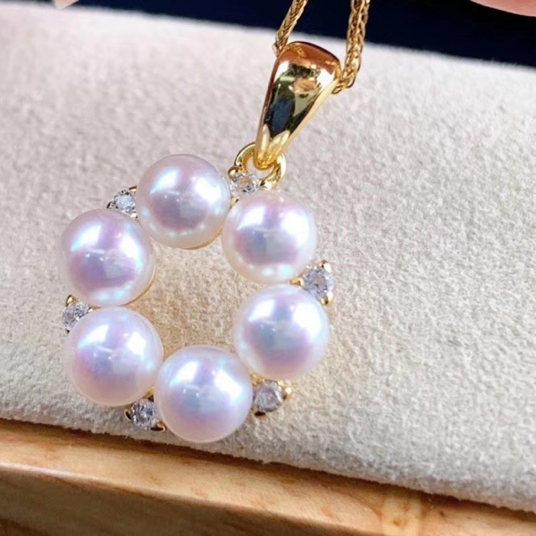 White Pink Purple 4-5mm Freshwater Pearl Necklace Jewelry Pendent