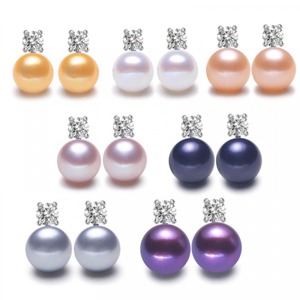 925 sterling silver earrings freshwater pearl earrings multicolor natural pearl earring women