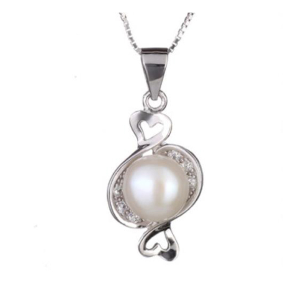 Zodiac Pisces Pendant Necklace Jewelry 925 Sterling Silver Natural Pearl Charm Pendent