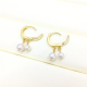 new design freshwater pearl earrings pearl ear buckle hoop earrings