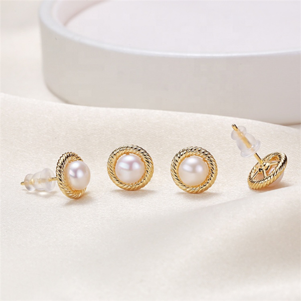 925 sterling silver needle pearl earrings latest design fashion earrings natural freshwater pearl earrings