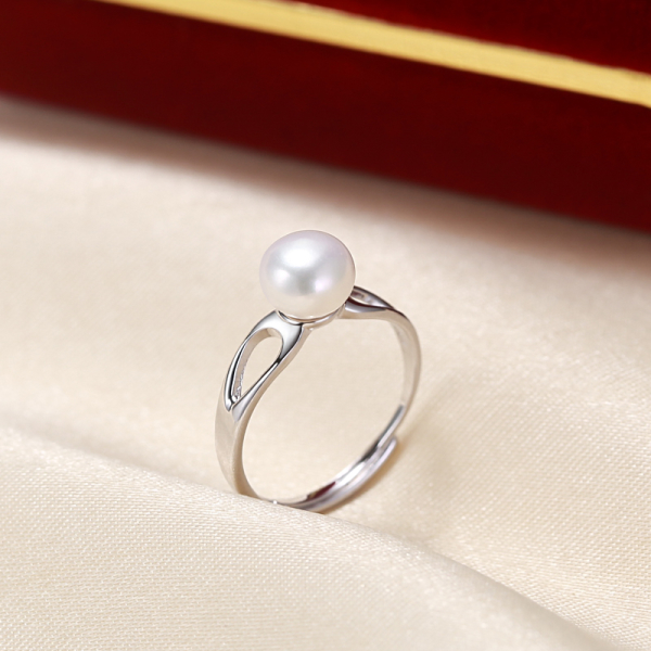 Simple Style 925 Sterling Silver Mini Dainty Tiny real Freshwater pearl Ring