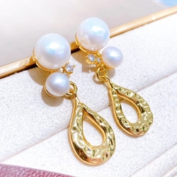 Exclusive New Product Charm Jewelry Fresh Water Pearl Gold Earrings