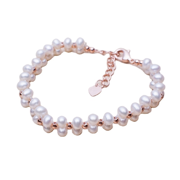 Stylish New Design Women Jewelry Wrap Bracelet Nature Fresh Water Pearl Bangle