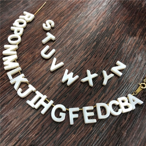 wholesale Nacar letters  mother of pearl letters shell beads Alphabet bead for DIY jewelry