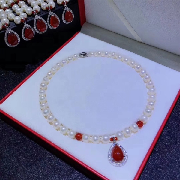new design high quality 10-11mm freshwater round pearl necklace stylish pearl necklace