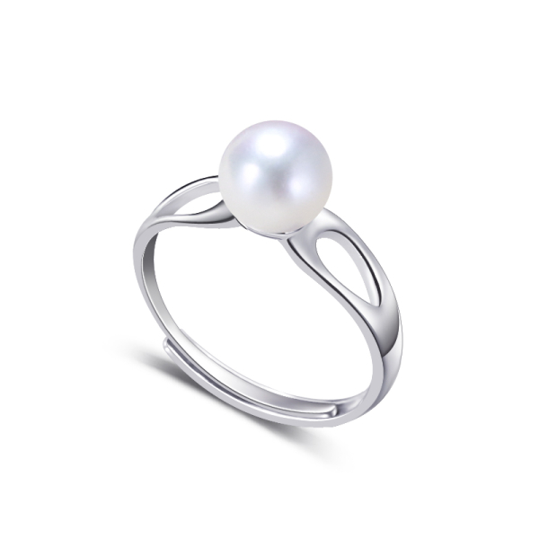 Simple Style 925 Sterling Silver Mini Dainty Tiny real Freshwater pearl Ring