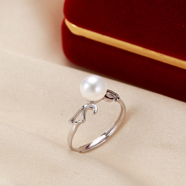 Fashion Pearl 925 Silver Ring natural FreshWater Pearl Rings